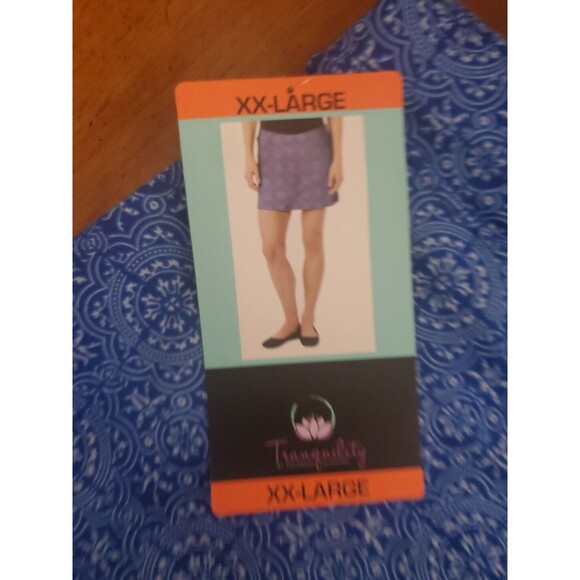 TRANQUILITY by Colorado Clothing Stretch Geometric Blue White Print Skort Sz XXL - Picture 5 of 7